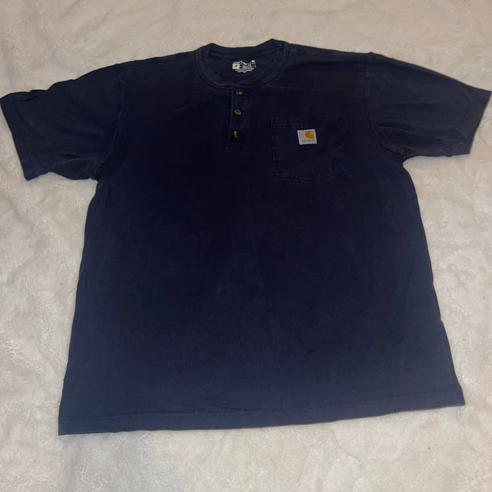 Carhartt Men's Dark Blue Short Sleeve Henley